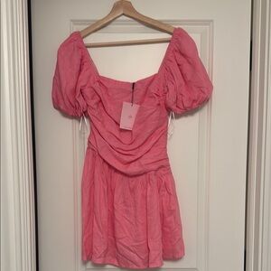 Pink Puff Sleeve Dress